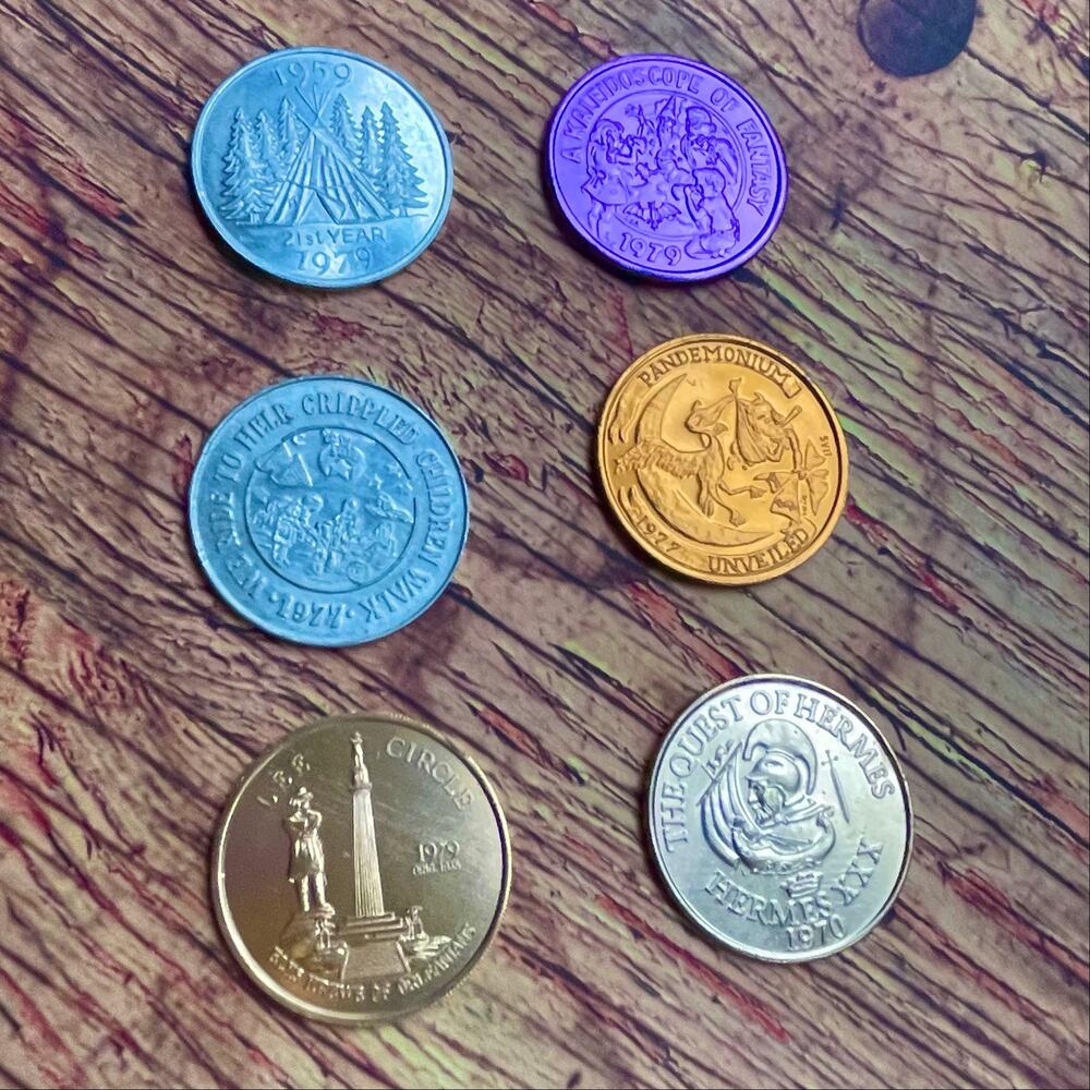 Vintage Mardi Gras Doubloons Lot 1970s New Orleans Area Multi Krewe Aluminum